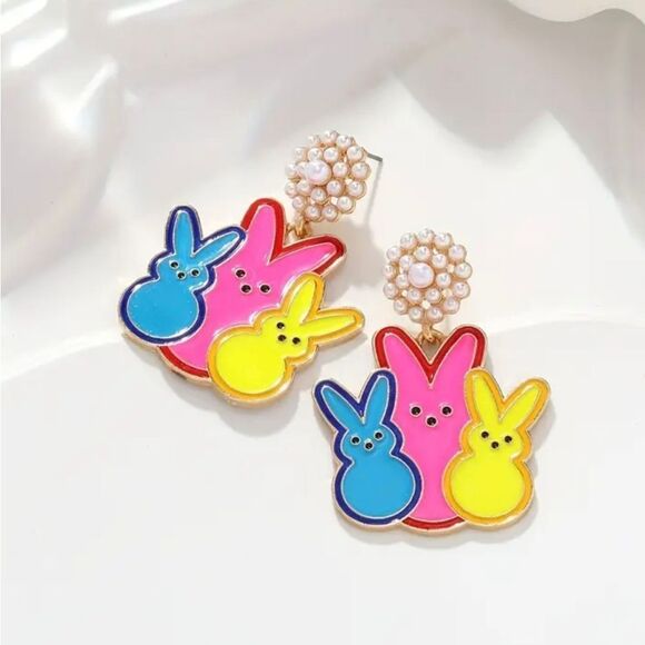 3 For 26 - Easter Peeps Pearls Earrings - Picture 1 of 8